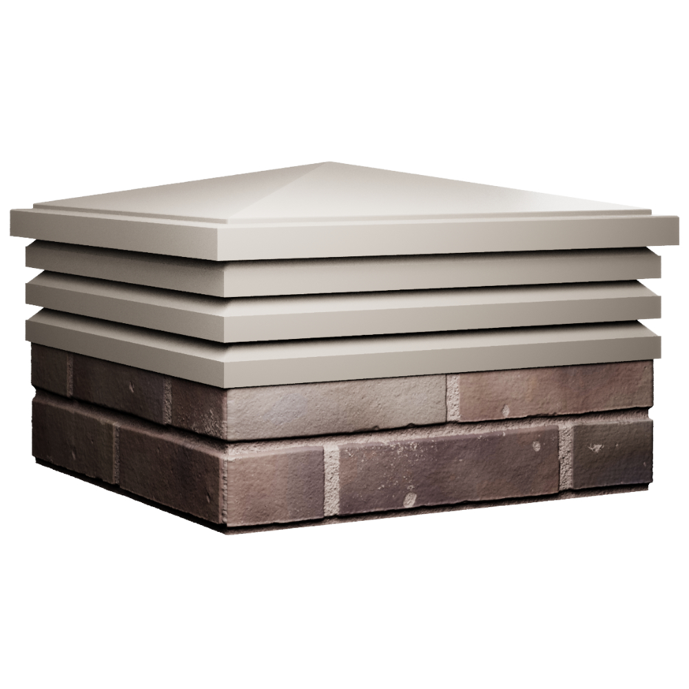 Колпак Zking Бона ХайТек Бежевый на столб 2х2 кирпича (513х513мм) в Вологде фото