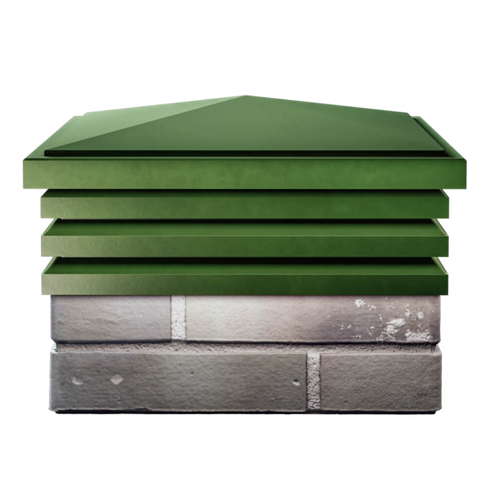 Колпак Zking Бона ХайТек Зеленый на столб 1.5х1.5 кирпича (385х385мм) Вологда фото