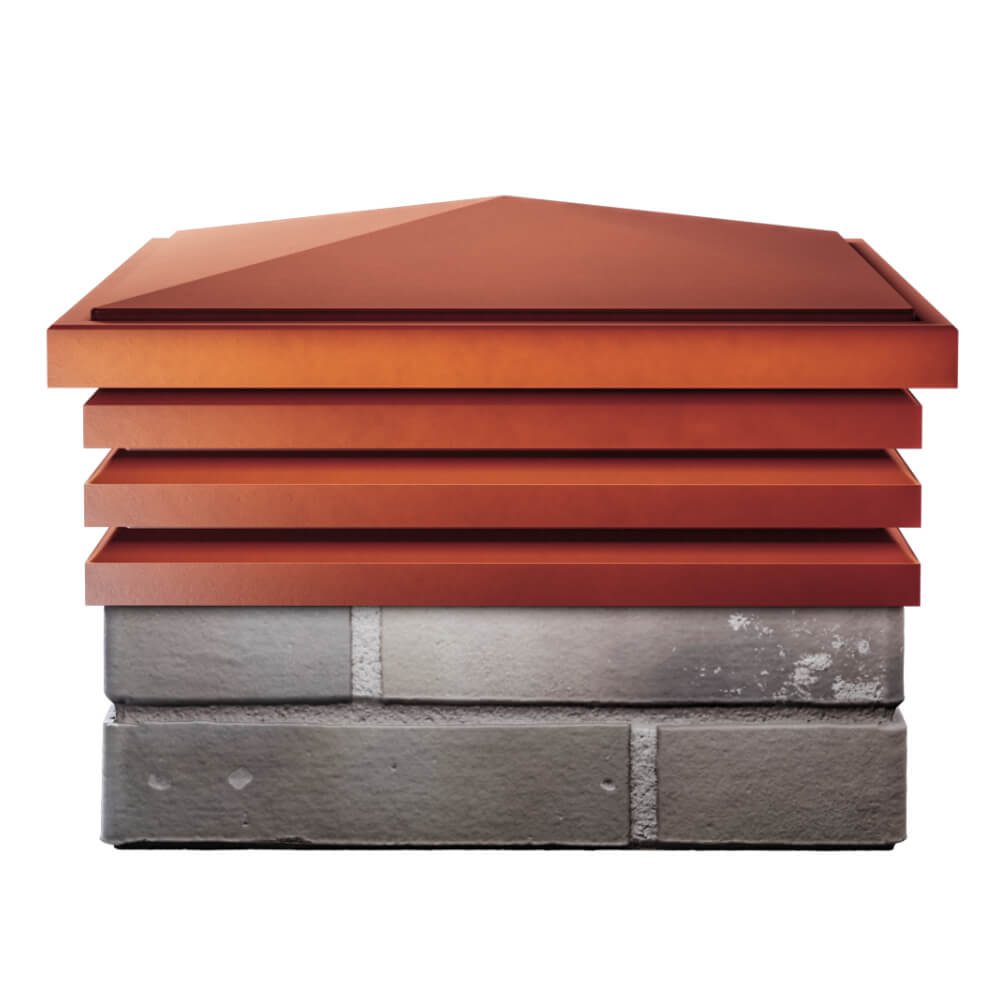 Колпак Zking Бона ХайТек Красный на столб 1.5х1.5 кирпича (385х385мм) Вологда фото