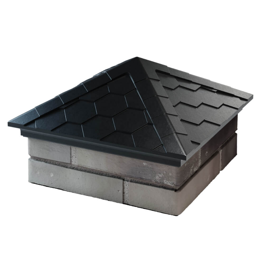 Колпак Zking Эверест Черный на столб 1.5х1.5 кирпича (390х390мм) в Вологде фото