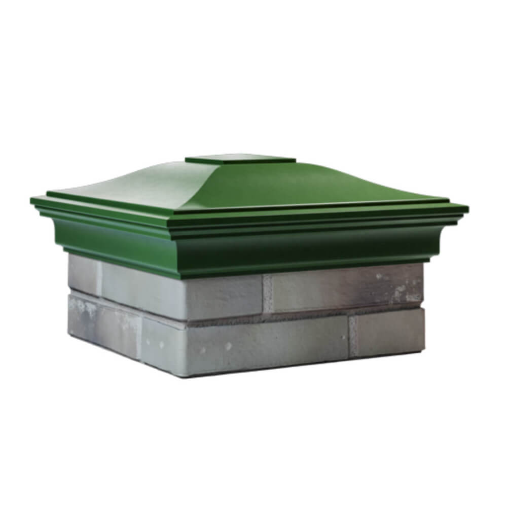 Колпак Zking Монблан Зеленый на столб 1.5х1.5 еврокирпича 0.7НФ (355х355мм) в Вологде фото