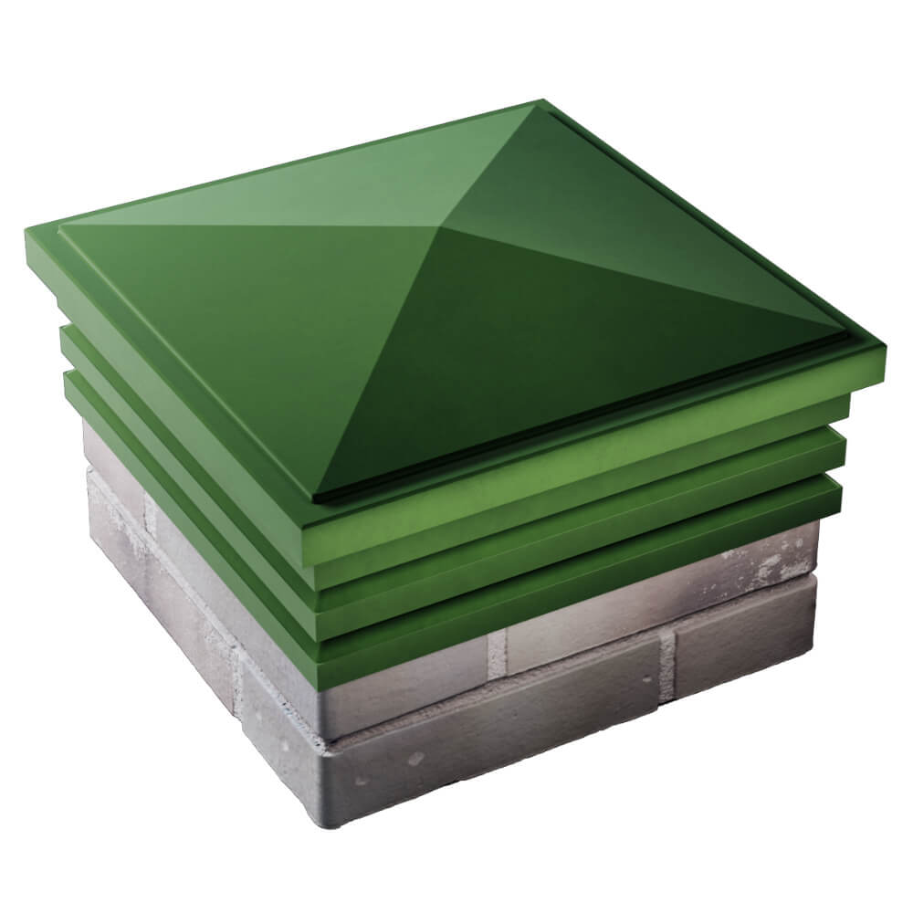 Колпак Zking Бона ХайТек Зеленый на столб 1.5х1.5 кирпича (385х385мм) в Вологде фото