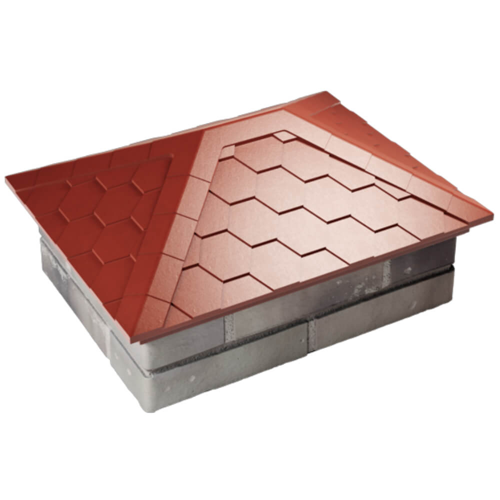 Колпак Zking Эверест Красный на столб 2х1.5 кирпича (520х390мм) Вологда фото