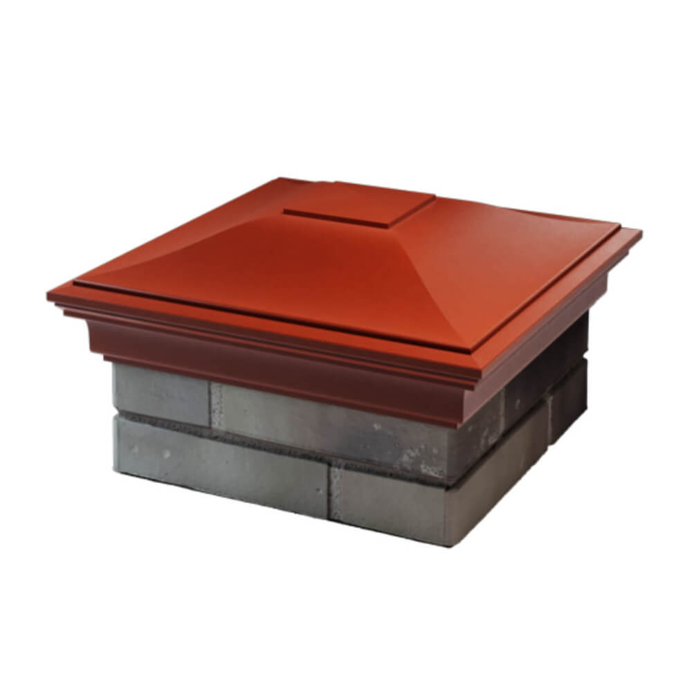 Колпак Zking Монблан Красный на столб 1.5х1.5 еврокирпича 0.7НФ (355х355мм) в Вологде фото