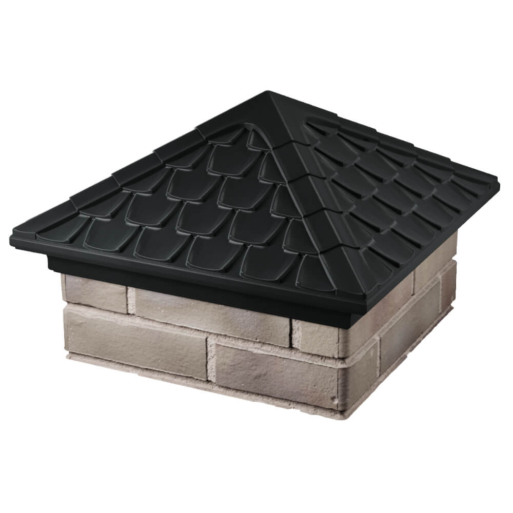 Колпак Zking Эльбрус Черный на столб 1.5х1.5 кирпича (385х385мм) в Вологде фото