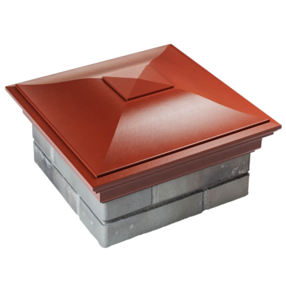 Колпак Zking Монблан Красный на столб 1.5х1.5 кирпича (385х385мм) в Вологде фото