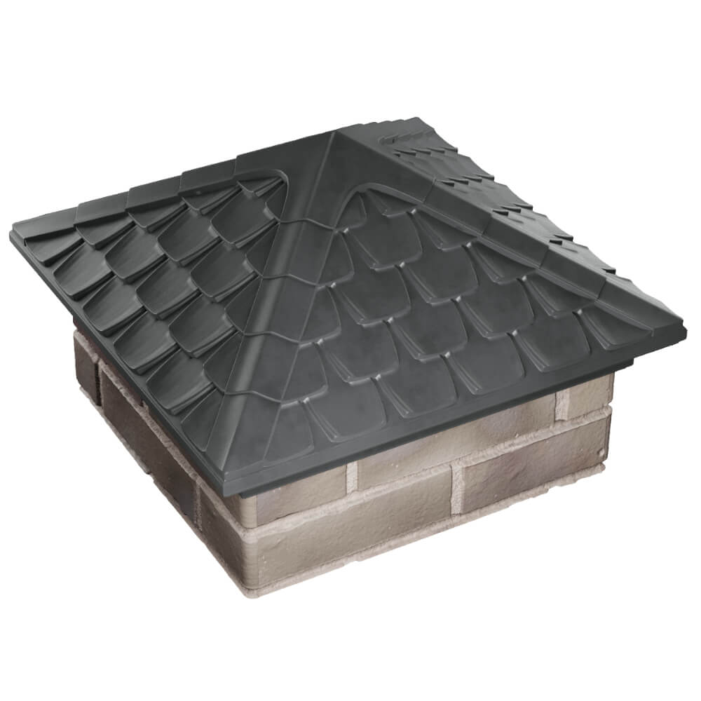 Колпак Zking Эльбрус Серый на столб 1.5х1.5 кирпича (385х385мм) в Вологде фото