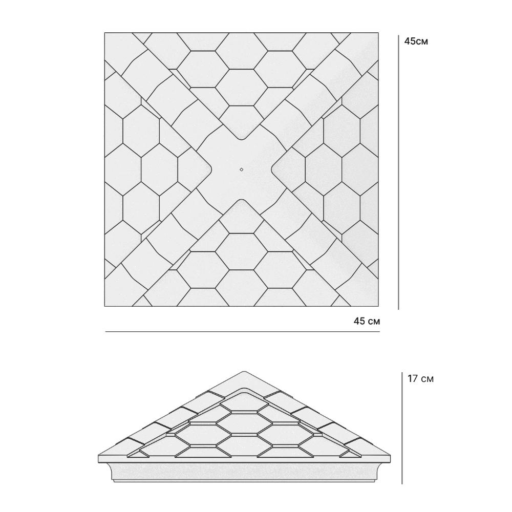 Колпак Zking Эверест Черный на столб 1.5х1.5 кирпича (390х390мм) в Вологде фото