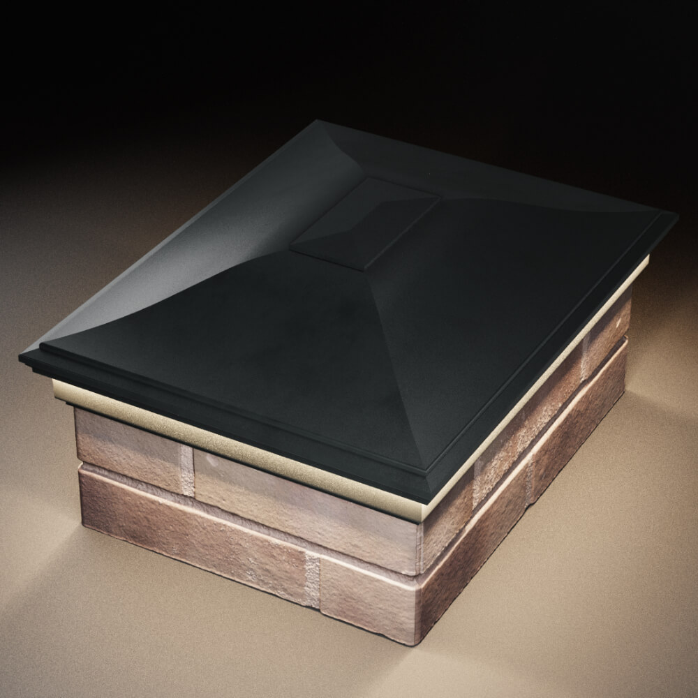 Колпак Zking Монблан Черный на столб 2х1.5 кирпича (515х385мм) c подсветкой в Вологде фото