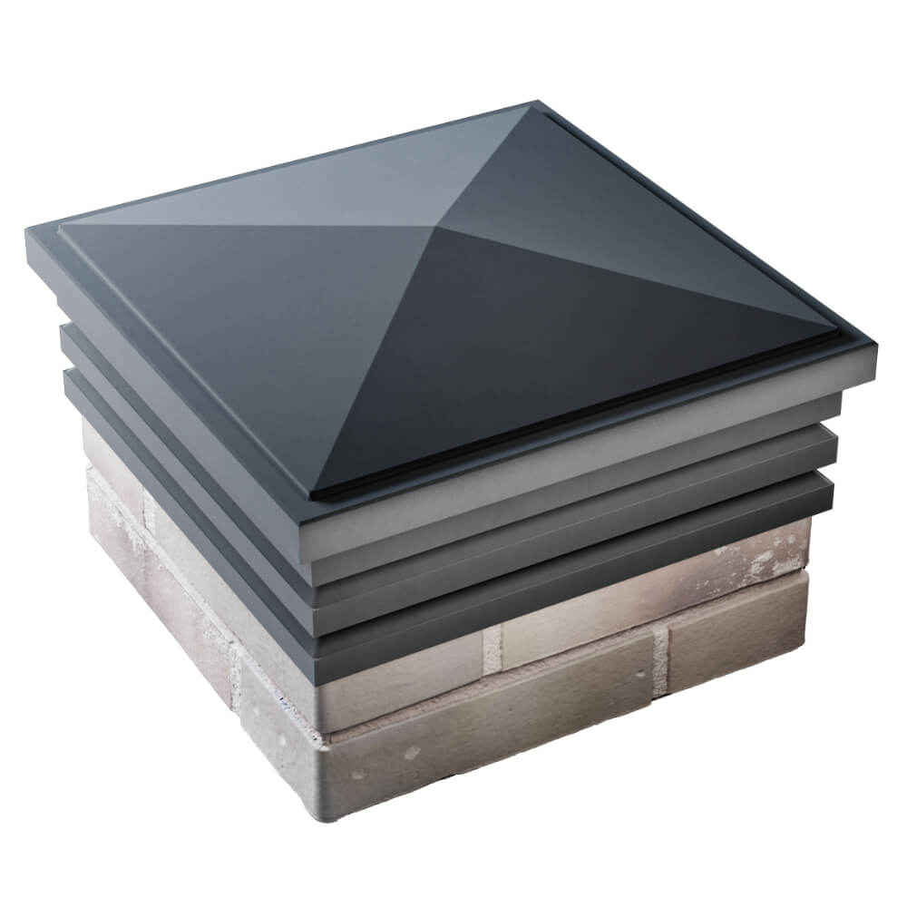 Колпак Zking Бона ХайТек Серый на столб 1.5х1.5 кирпича (385х385мм) в Вологде фото