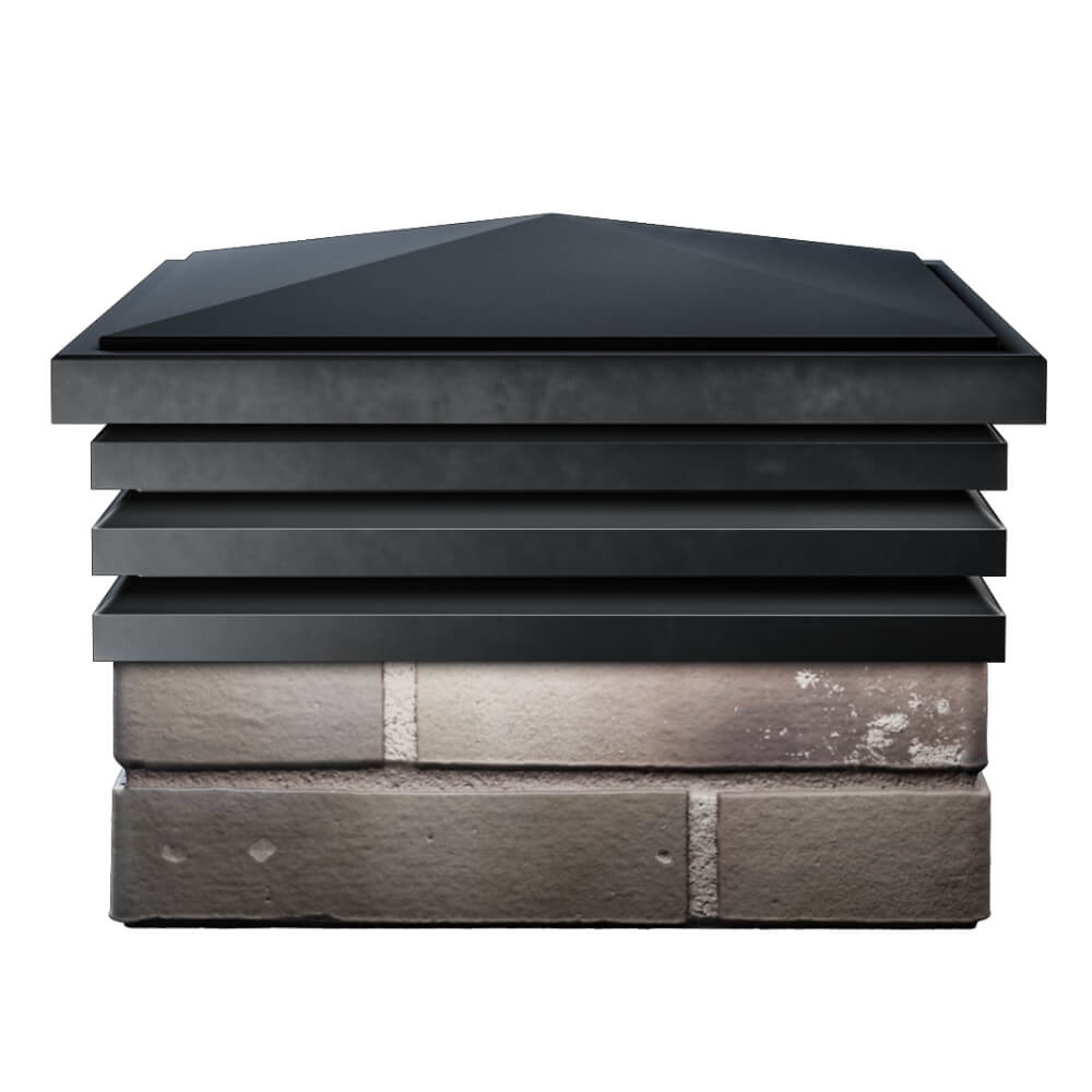 Колпак Zking Бона ХайТек Черный на столб 1.5х1.5 кирпича (385х385мм) Вологда фото