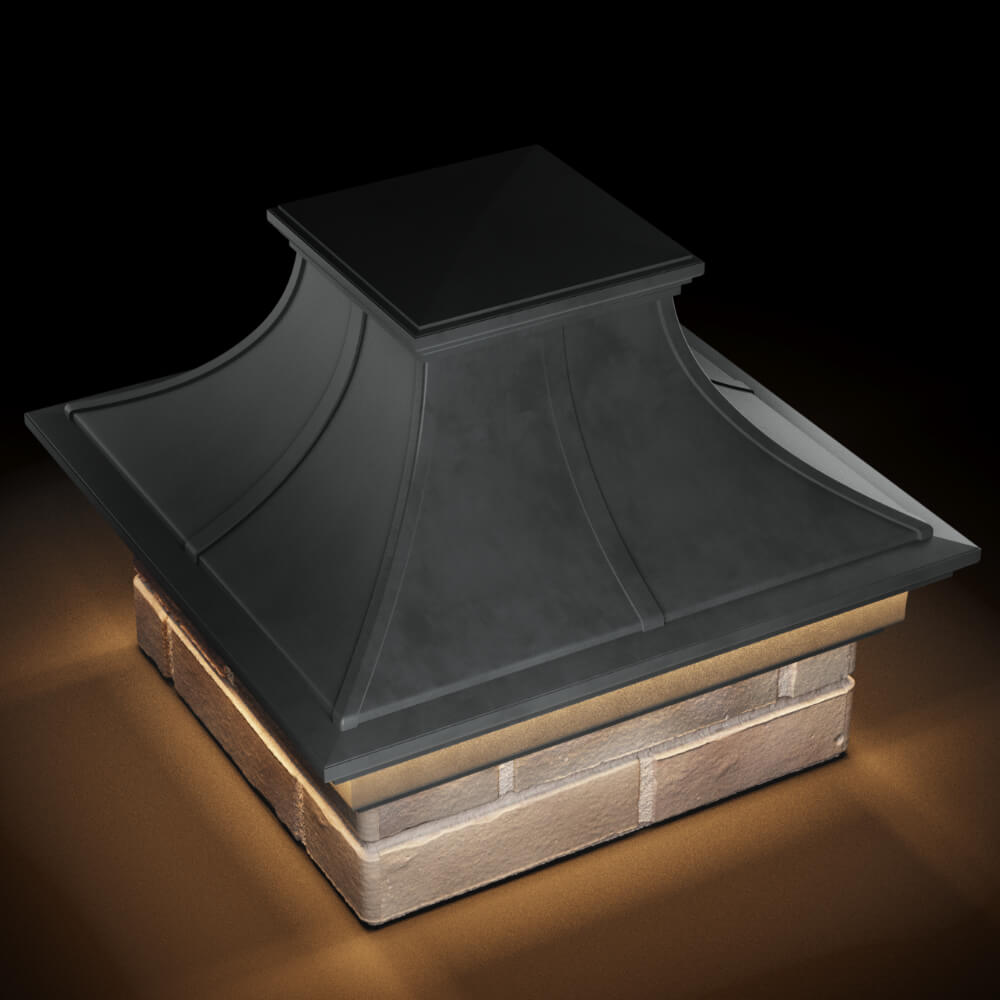 Колпак Zking Монблан Премиум Серый на столб 1.5х1.5 кирпича (385х385мм) с подсветкой в Вологде фото