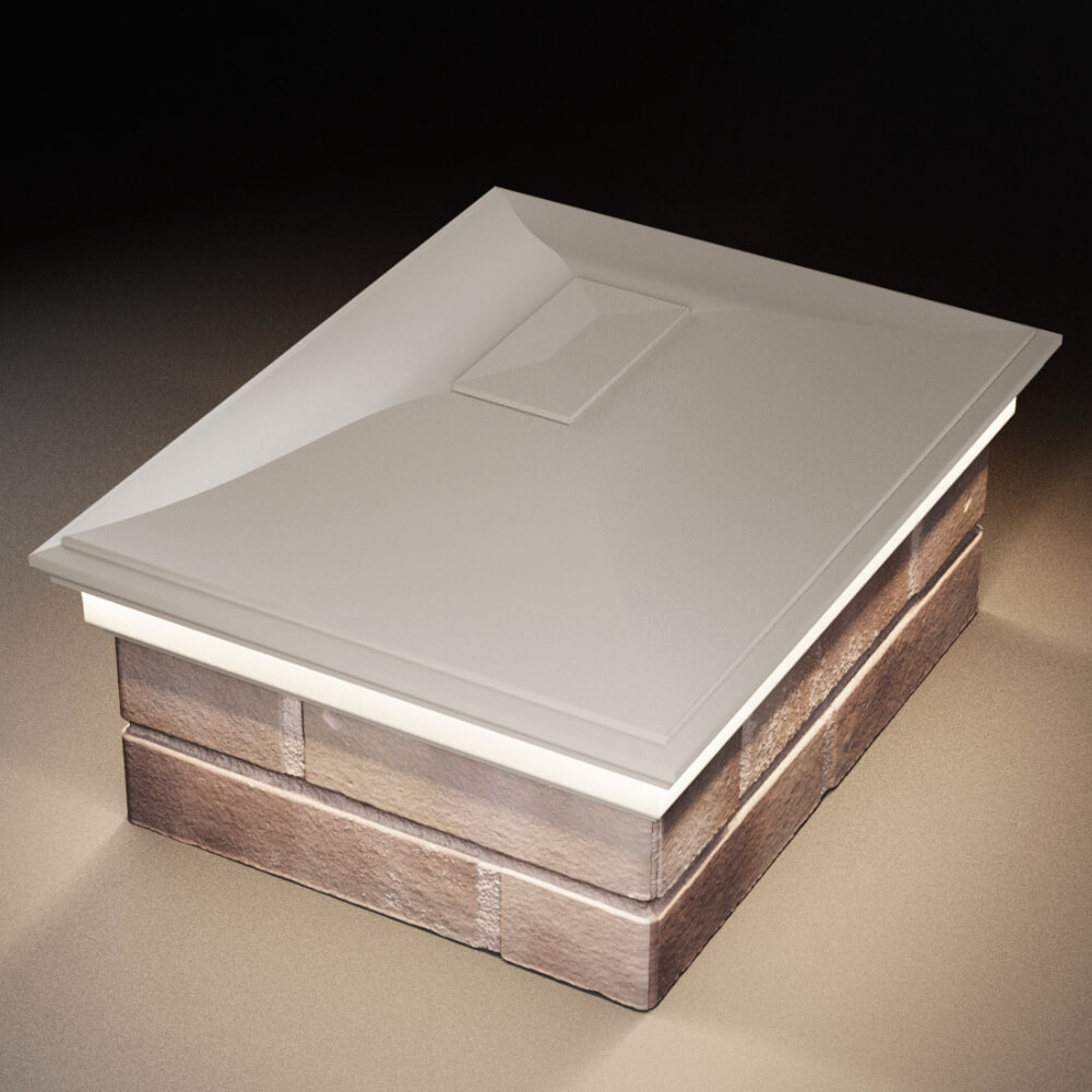 Колпак Zking Монблан Бежевый на столб 2х1.5 кирпича (515х385мм) c подсветкой в Вологде фото