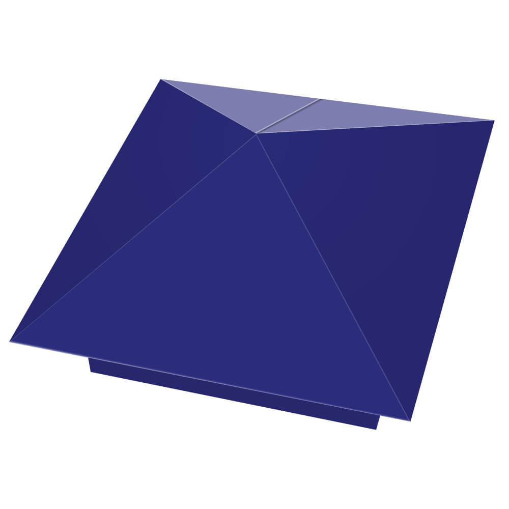 Колпак металлический 400х400мм RAL5002 Синий Ультрамарин заборный Вологда фото