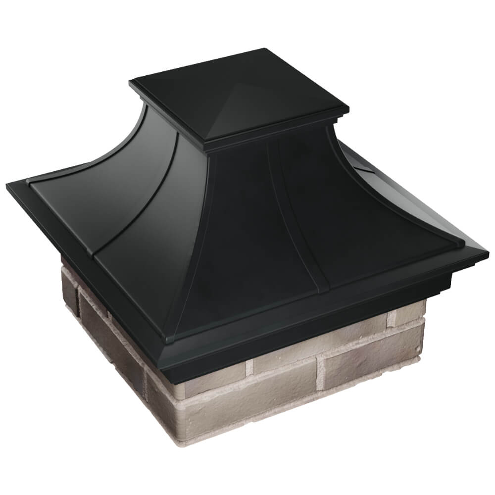 Колпак Zking Монблан Премиум Черный на столб 1.5х1.5 кирпича (385х385мм) в Вологде фото