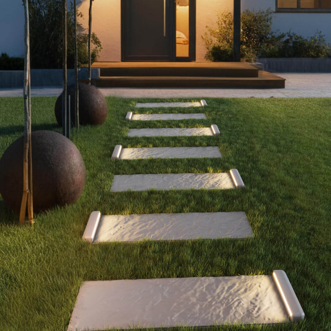 LED Светильник для шаговой плиты STONE Светлая Галька 330х75х98мм в Вологде фото