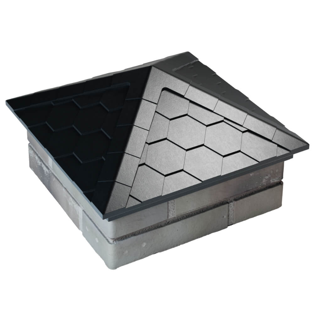 Колпак Zking Эверест Черный на столб 1.5х1.5 кирпича (390х390мм) в Вологде фото