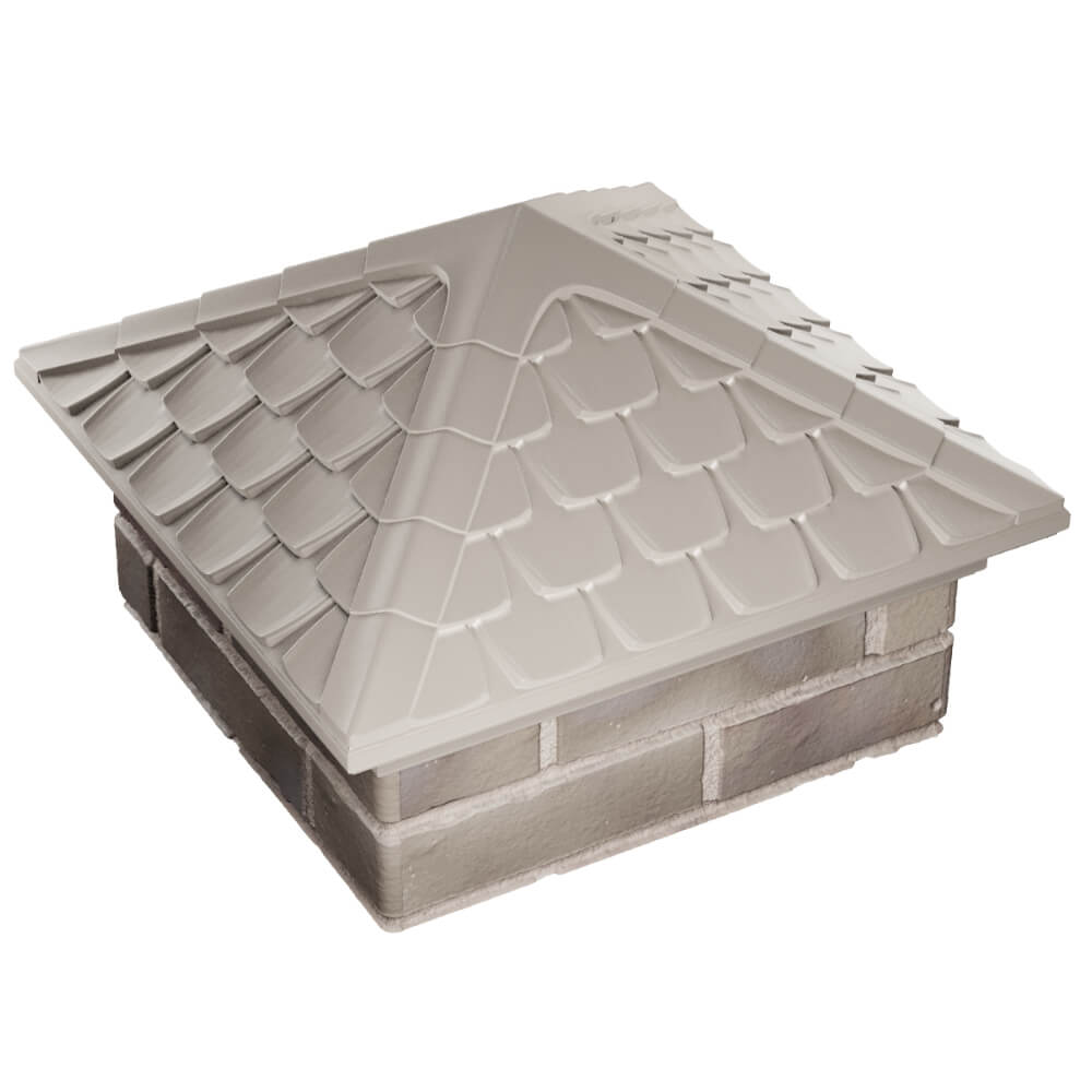 Колпак Zking Эльбрус Бежевый на столб 1.5х1.5 кирпича (385х385мм) в Вологде фото