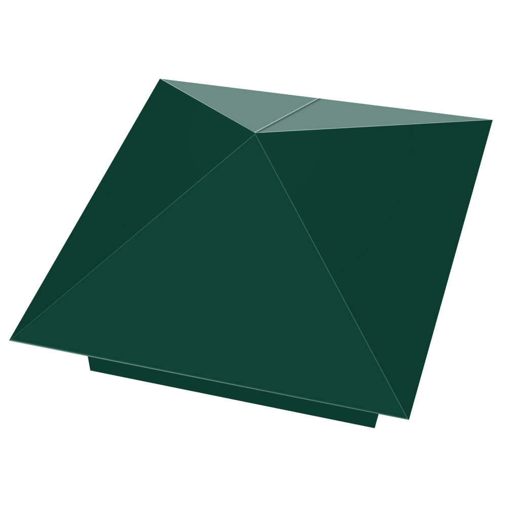 Колпак металлический 390х390мм RAL6005 Зеленый Мох заборный Вологда фото