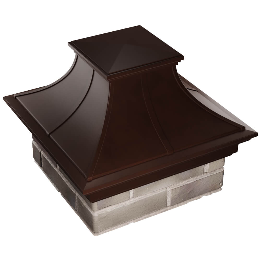Колпак Zking Монблан Премиум Коричневый на столб 1.5х1.5 кирпича (385х385мм) в Вологде фото