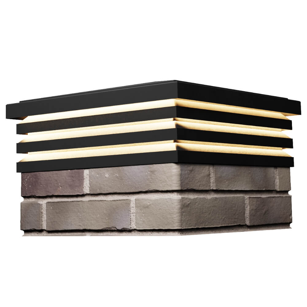 Колпак Zking Бона ХайТек Черный на столб 1.5х1.5 кирпича (385х385мм) с подсветкой в Вологде фото