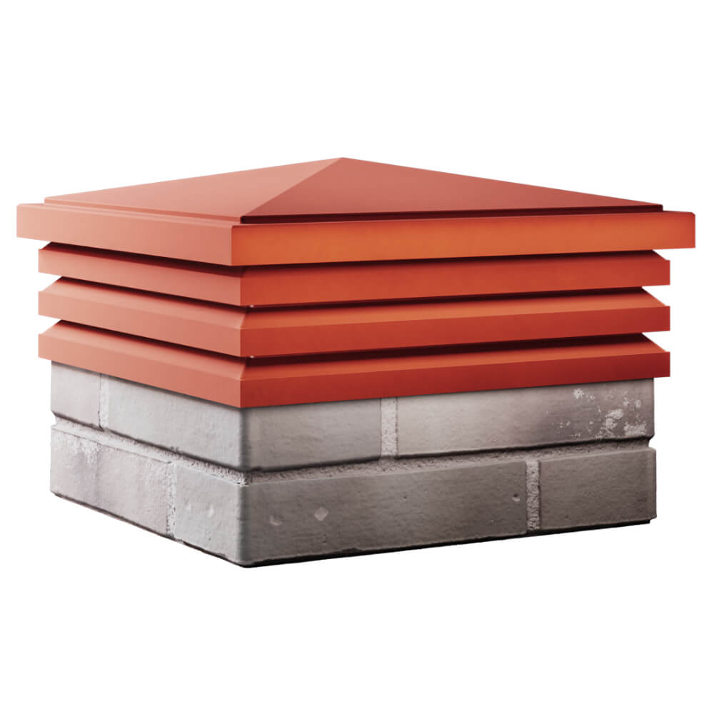 Колпак Zking Бона ХайТек Красный на столб 1.5х1.5 кирпича (385х385мм) в Вологде фото