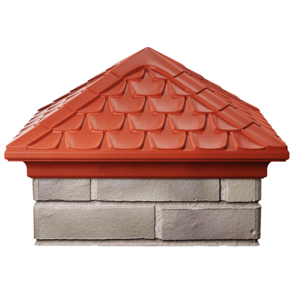 Колпак Zking Эльбрус Красный на столб 1.5х1.5 кирпича (385х385мм) Вологда фото