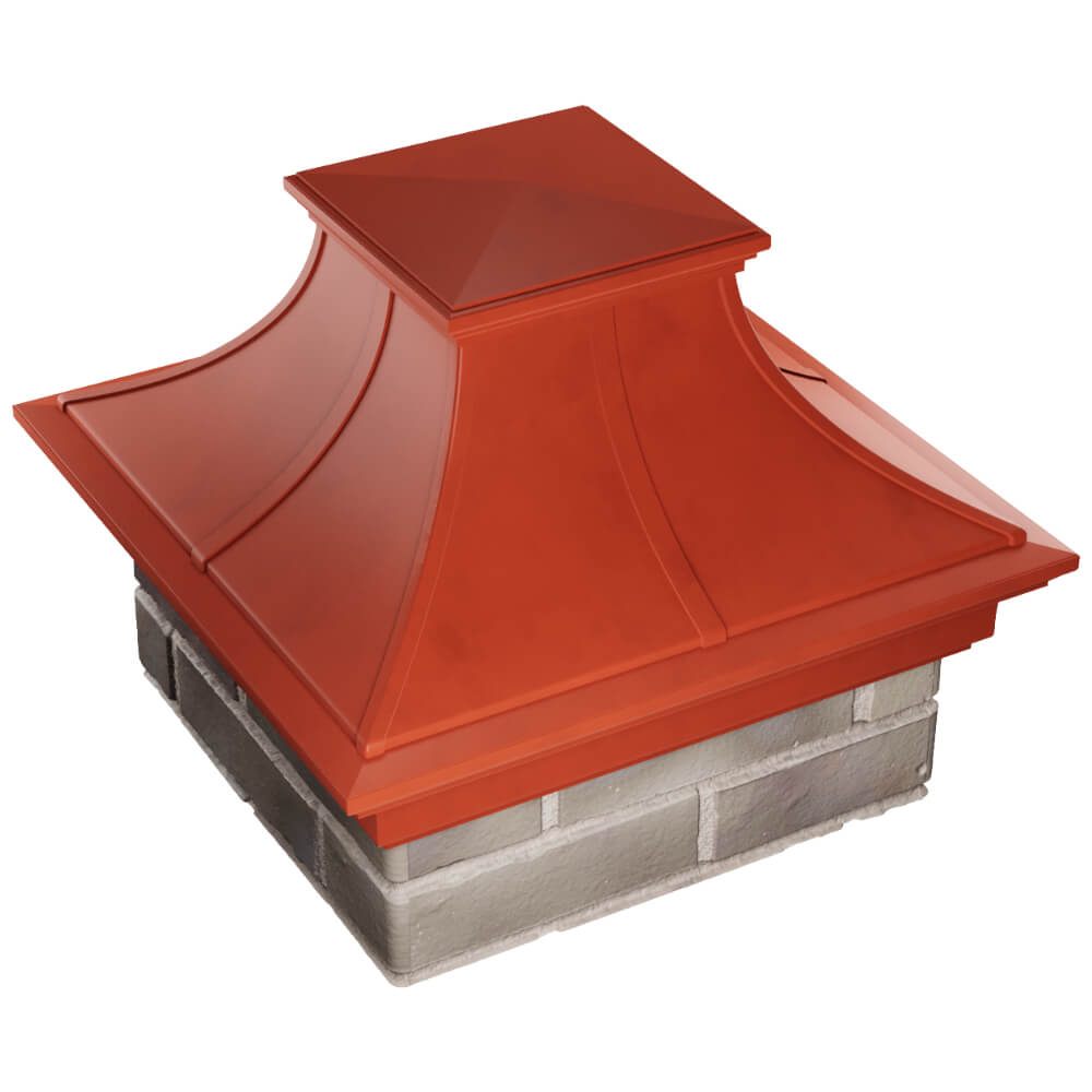 Колпак Zking Монблан Премиум Красный на столб 1.5х1.5 кирпича (385х385мм) в Вологде фото
