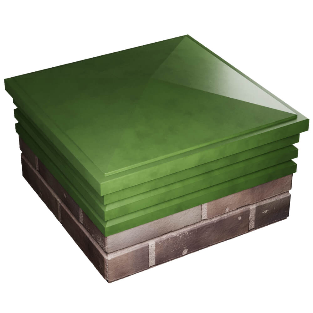 Колпак Zking Бона ХайТек Зеленый на столб 2х2 кирпича (513х513мм) в Вологде фото