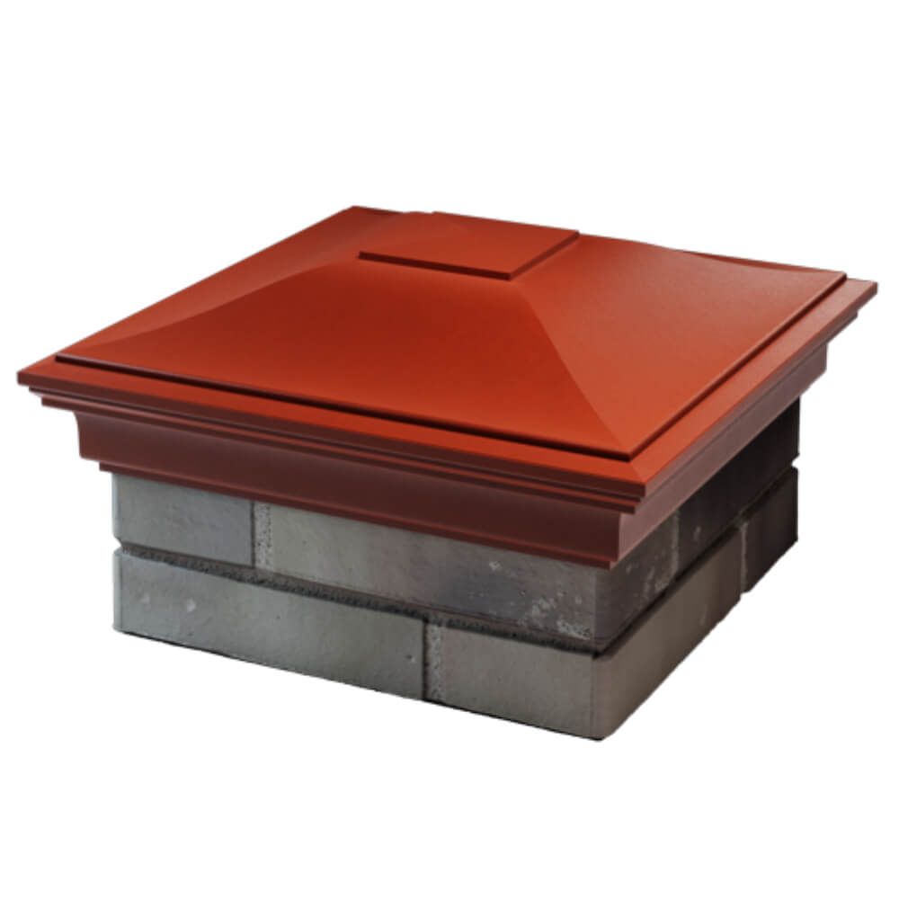 Колпак Zking Монблан Красный на столб 1.5х1.5 кирпича (385х385мм) в Вологде фото