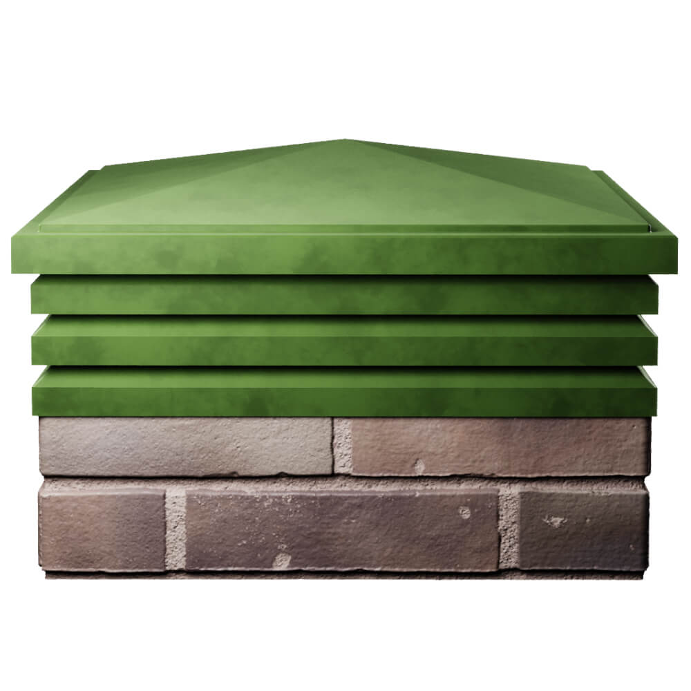 Колпак Zking Бона ХайТек Зеленый на столб 2х2 кирпича (513х513мм) Вологда фото