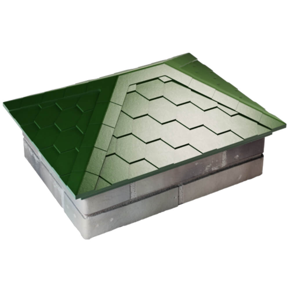 Колпак Zking Эверест Зеленый на столб 2х1.5 кирпича (520х390мм) Вологда фото