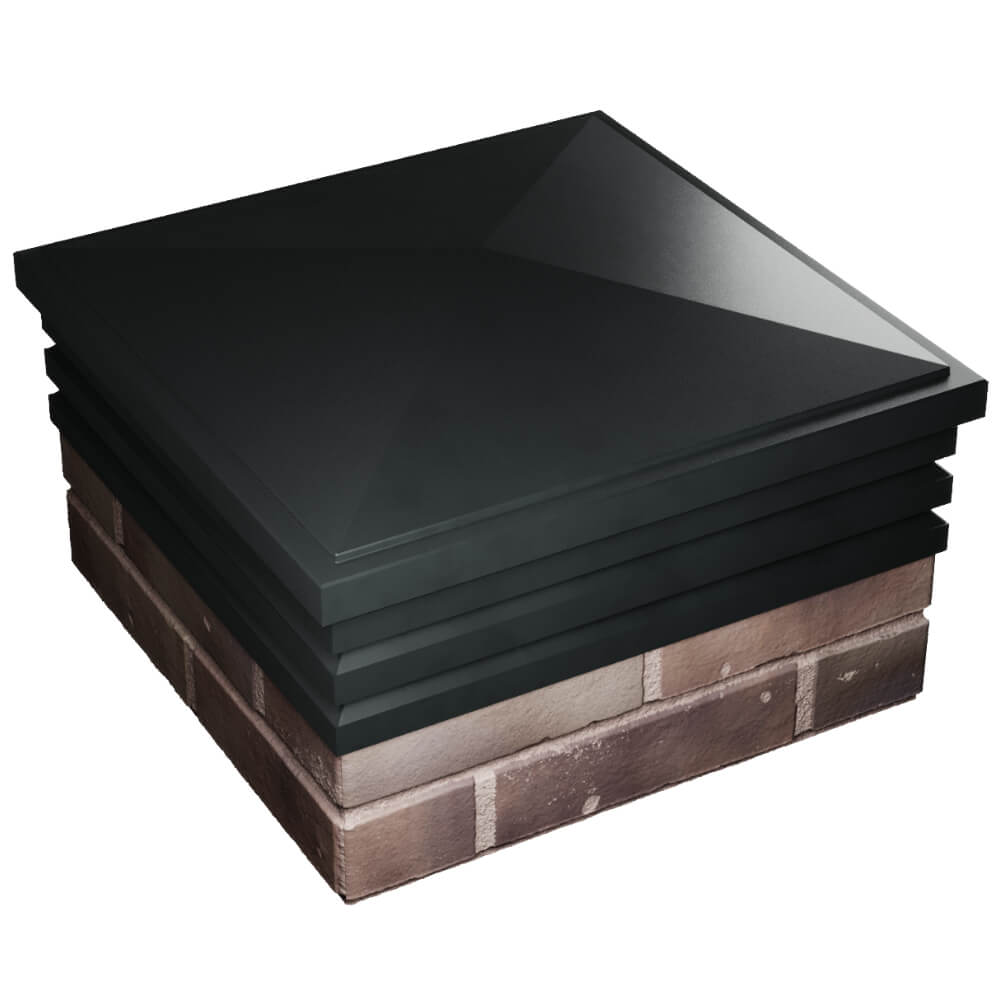 Колпак Zking Бона ХайТек Черный на столб 2х2 кирпича (513х513мм) в Вологде фото