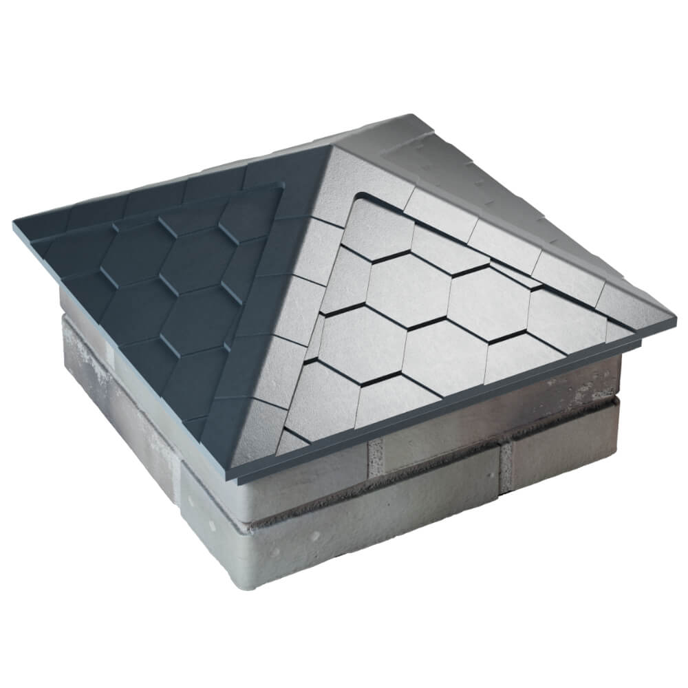 Колпак Zking Эверест Серый на столб 1.5х1.5 кирпича (390х390мм) в Вологде фото