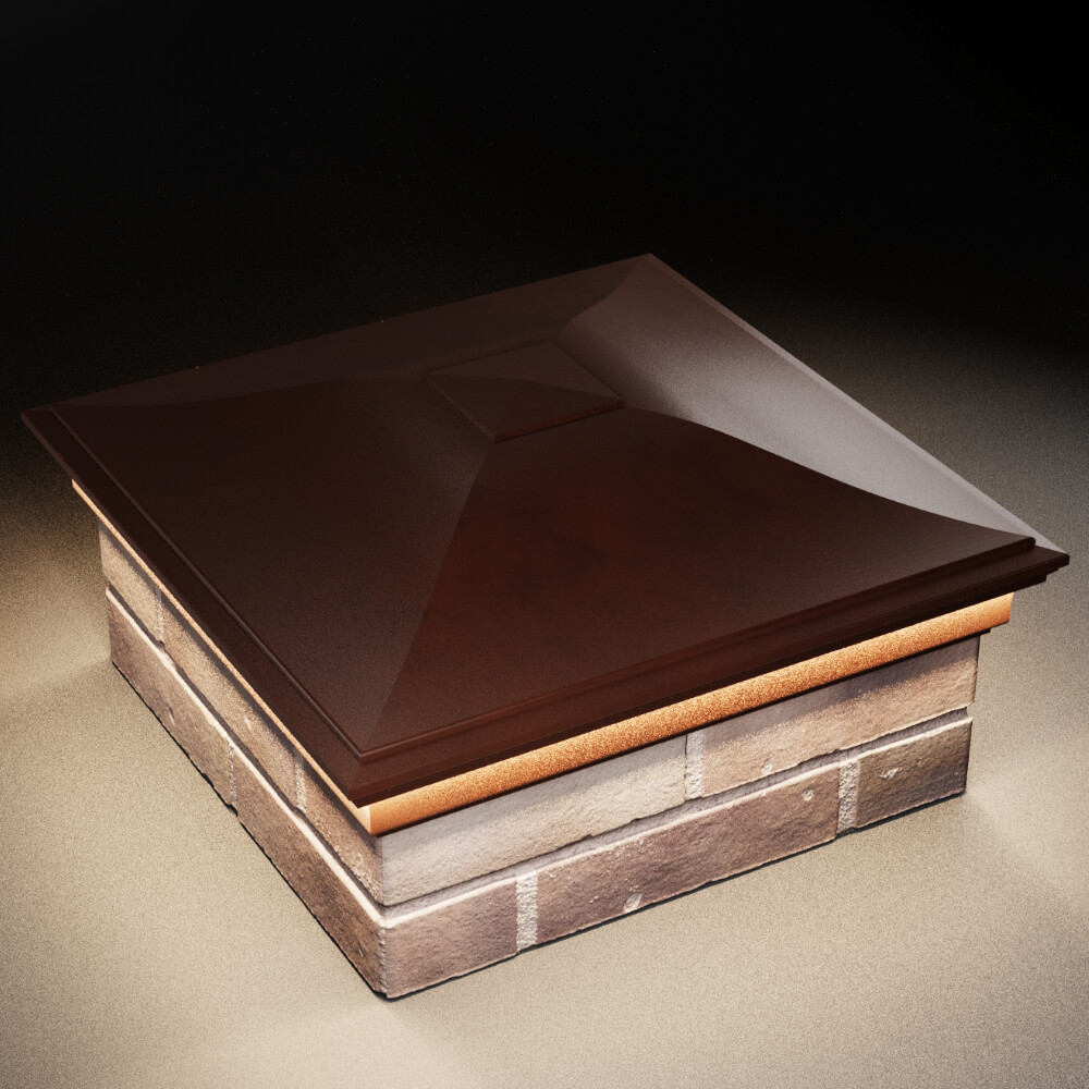 Колпак Zking Монблан Коричневый на столб 2х2 кирпича (515х515мм) c подсветкой в Вологде фото