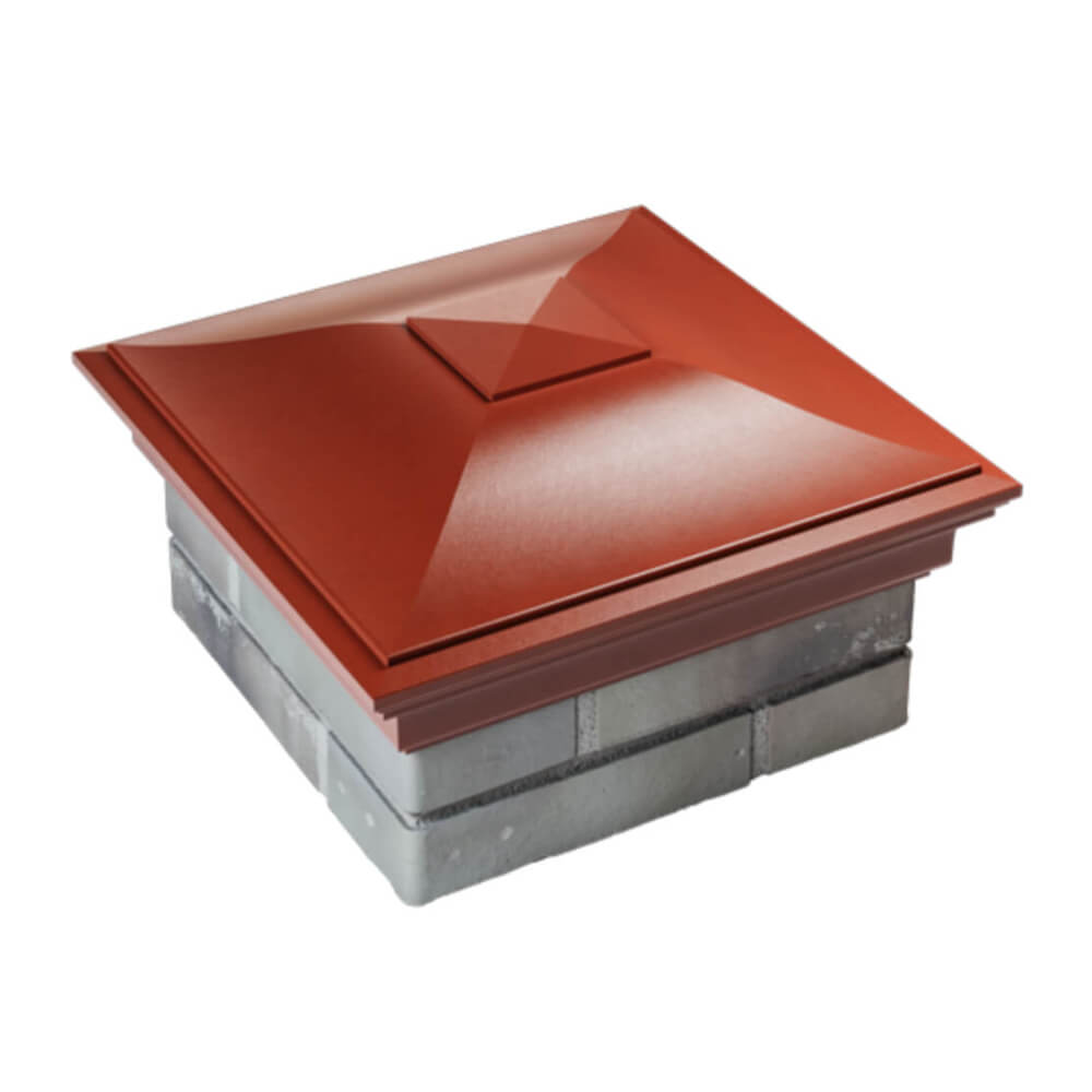 Колпак Zking Монблан Красный на столб 1.5х1.5 еврокирпича 0.7НФ (355х355мм) в Вологде фото