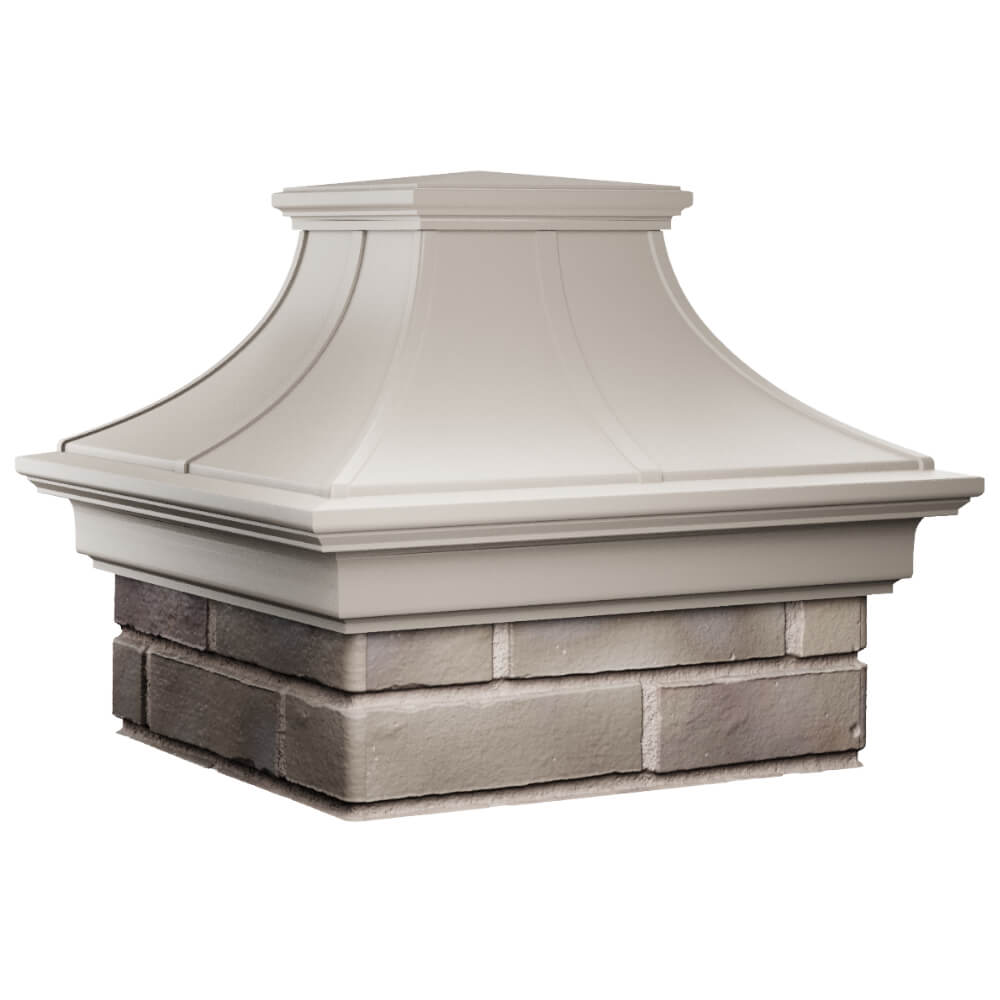 Колпак Zking Монблан Премиум Бежевый на столб 1.5х1.5 кирпича (385х385мм) в Вологде фото