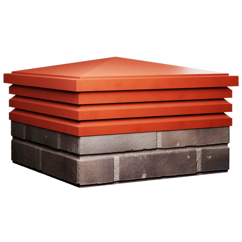 Колпак Zking Бона ХайТек Красный на столб 2х2 кирпича (513х513мм) в Вологде фото