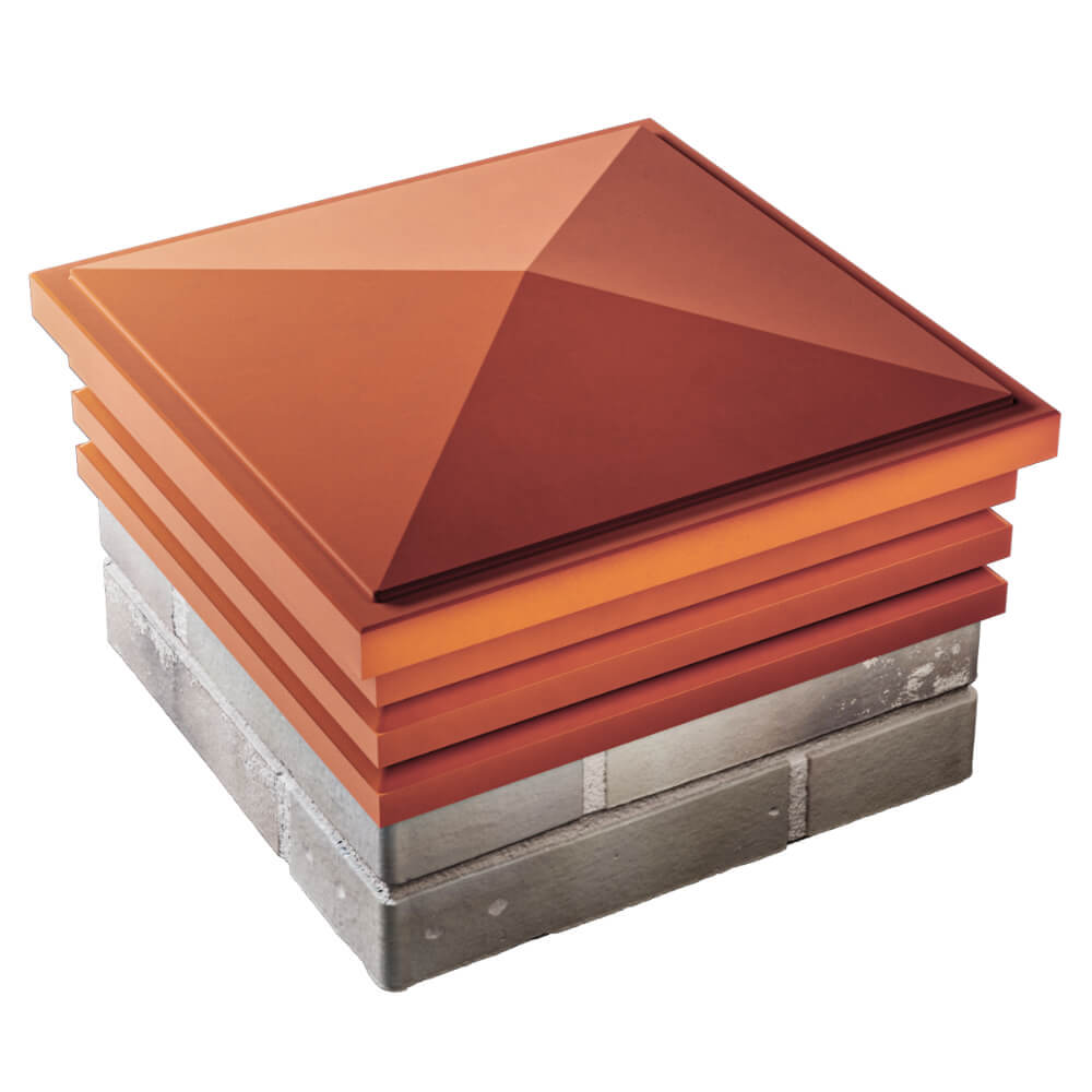 Колпак Zking Бона ХайТек Красный на столб 1.5х1.5 кирпича (385х385мм) в Вологде фото