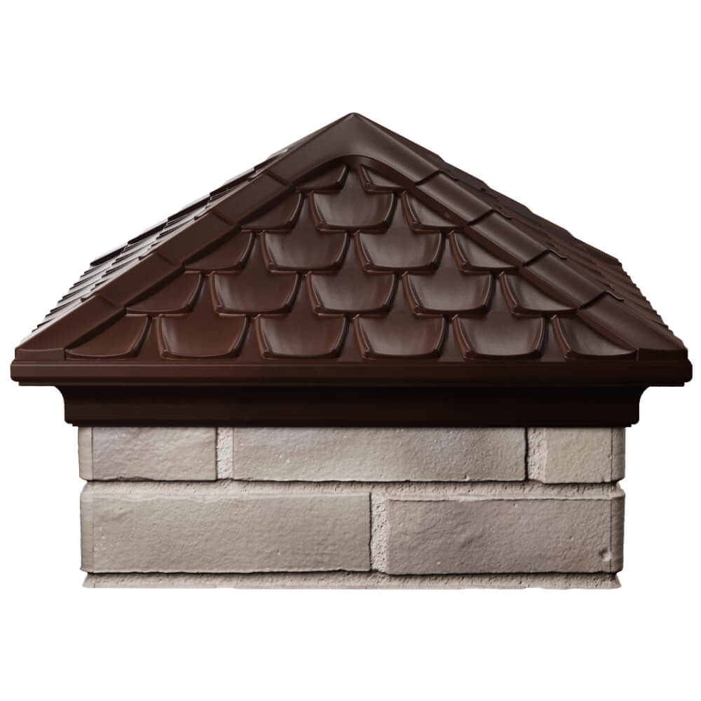 Колпак Zking Эльбрус Коричневый на столб 1.5х1.5 кирпича (385х385мм) Вологда фото