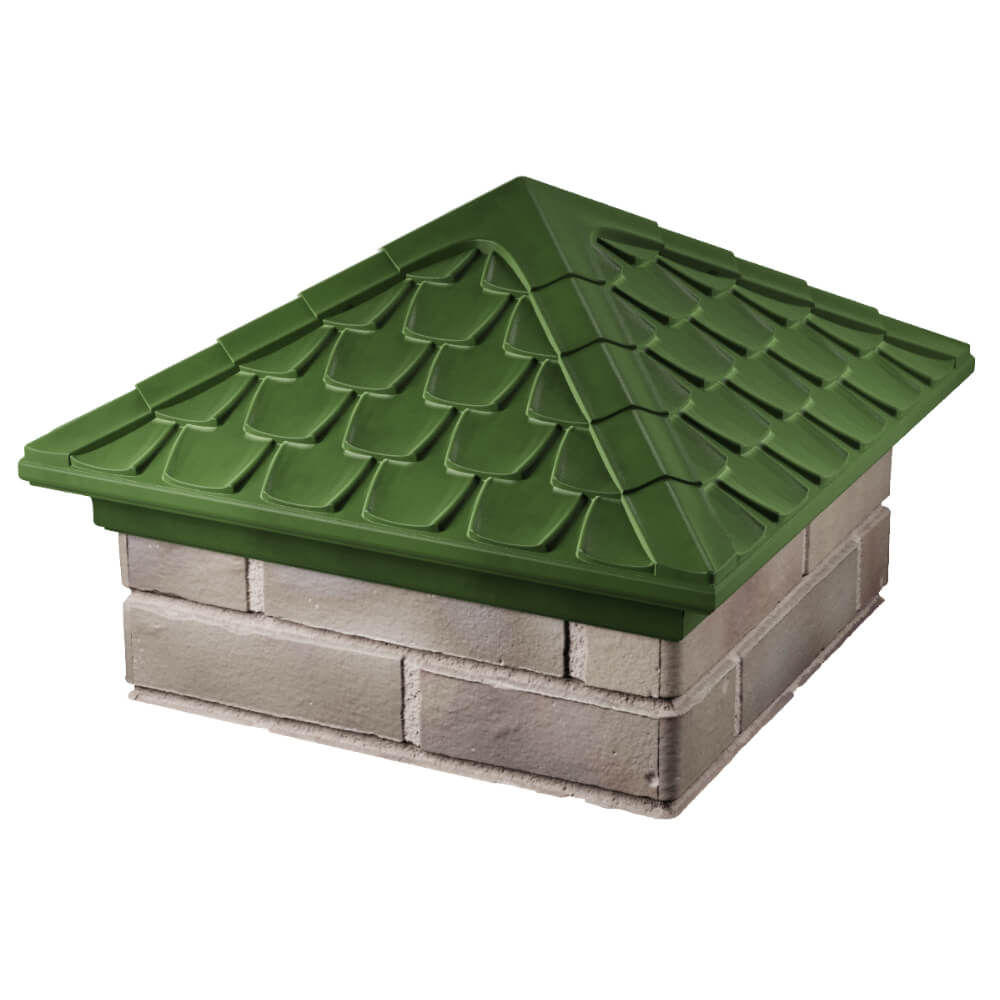 Колпак Zking Эльбрус Зеленый на столб 1.5х1.5 кирпича (385х385мм) в Вологде фото