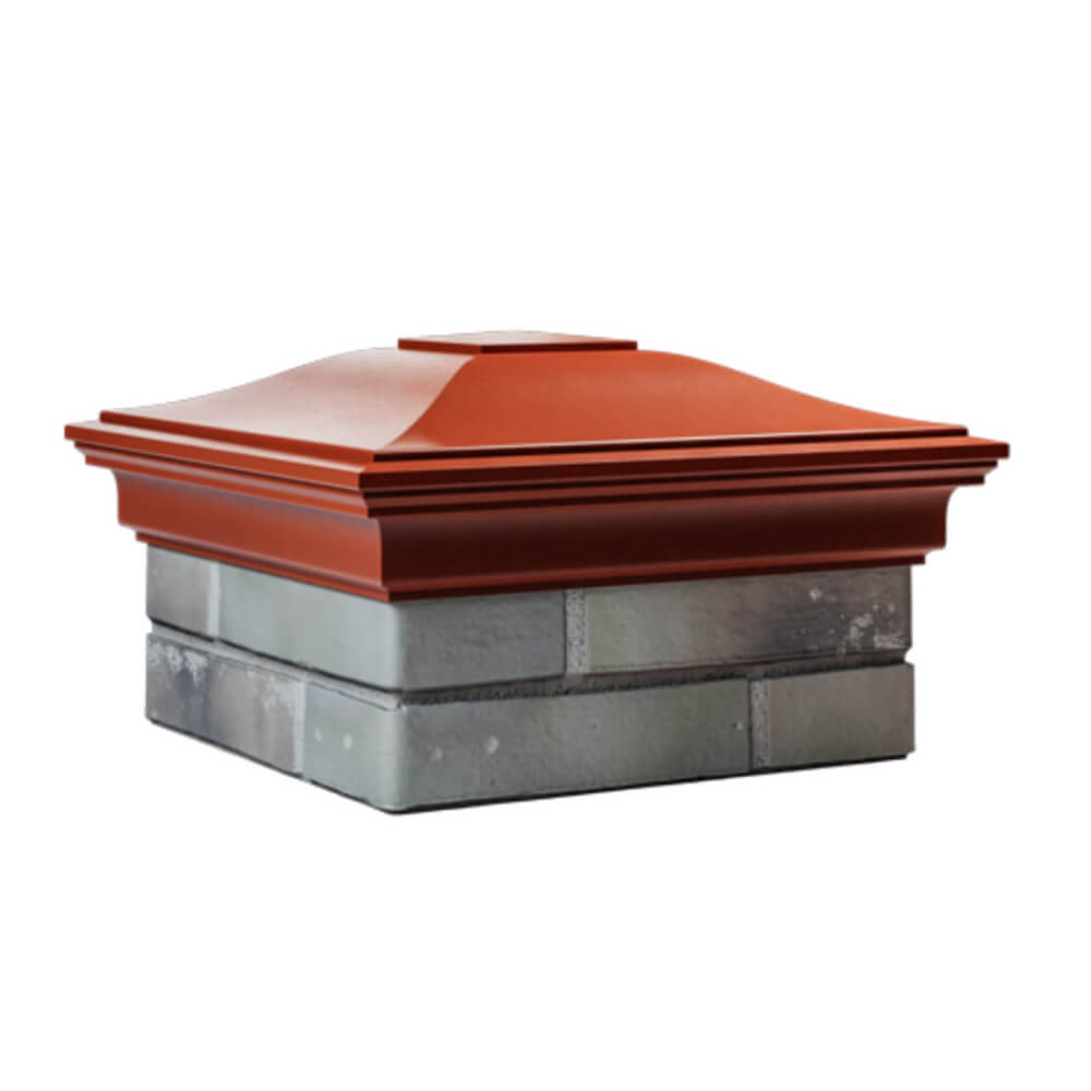 Колпак Zking Монблан Красный на столб 1.5х1.5 еврокирпича 0.7НФ (355х355мм) в Вологде фото