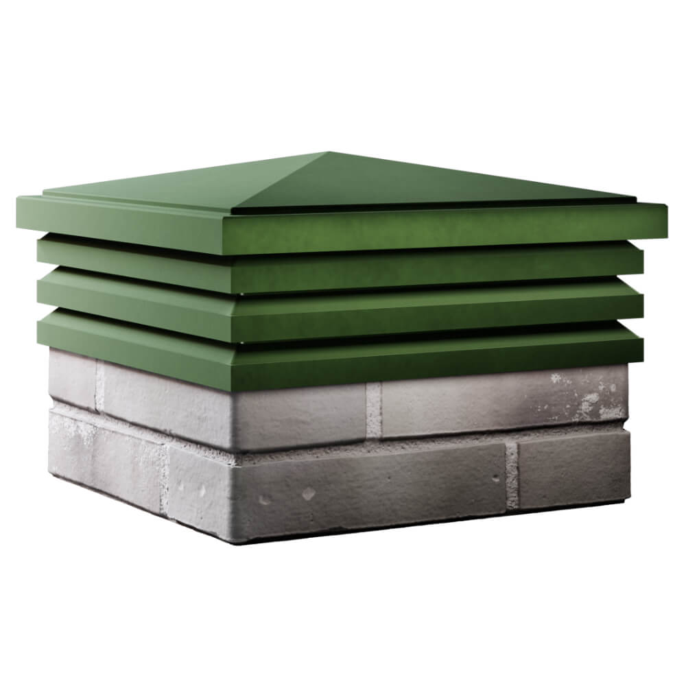 Колпак Zking Бона ХайТек Зеленый на столб 1.5х1.5 кирпича (385х385мм) в Вологде фото