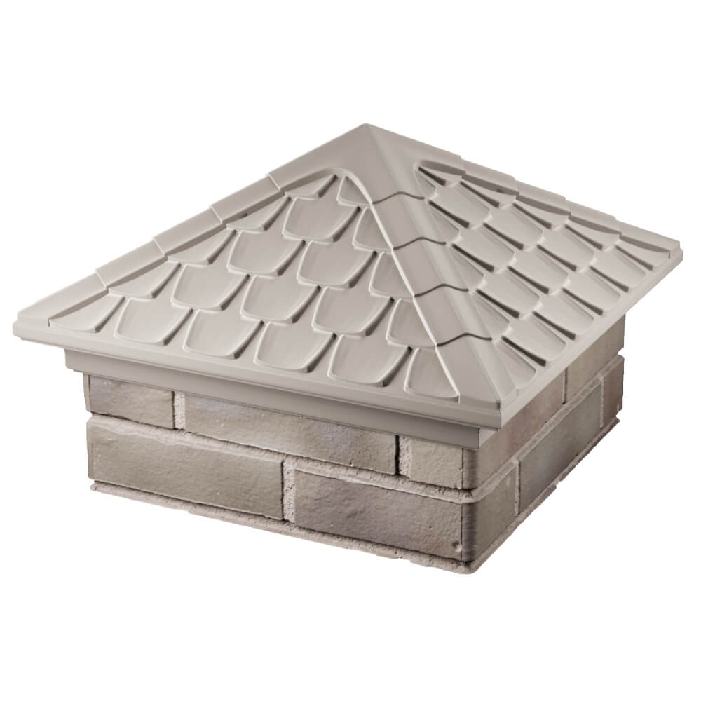 Колпак Zking Эльбрус Бежевый на столб 1.5х1.5 кирпича (385х385мм) в Вологде фото