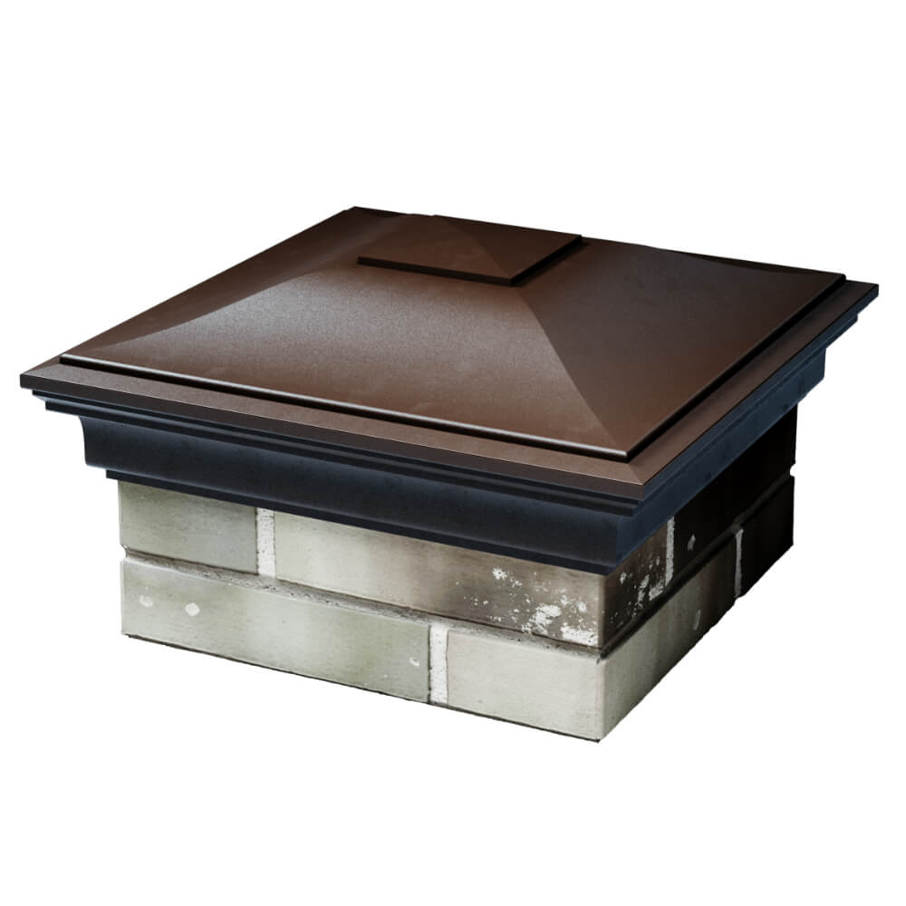 Колпак Zking Монблан Коричневый на столб 1.5х1.5 кирпича (385х385мм) в Вологде фото