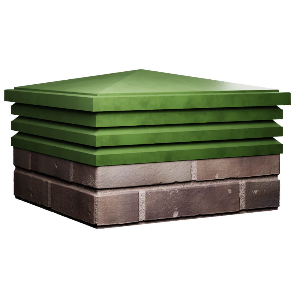 Колпак Zking Бона ХайТек Зеленый на столб 2х2 кирпича (513х513мм) в Вологде фото