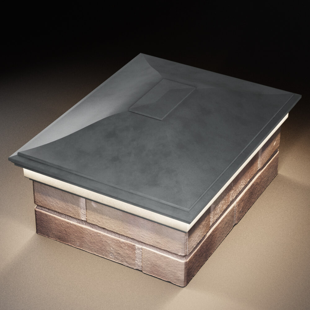 Колпак Zking Монблан Серый на столб 2х1.5 кирпича (515х385мм) c подсветкой в Вологде фото