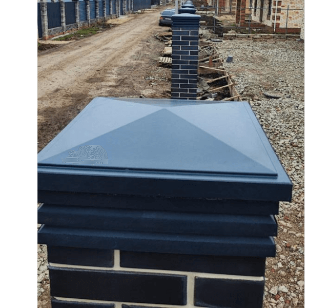 Колпак Zking Бона ХайТек Серый на столб 1.5х1.5 кирпича (385х385мм) в Вологде фото