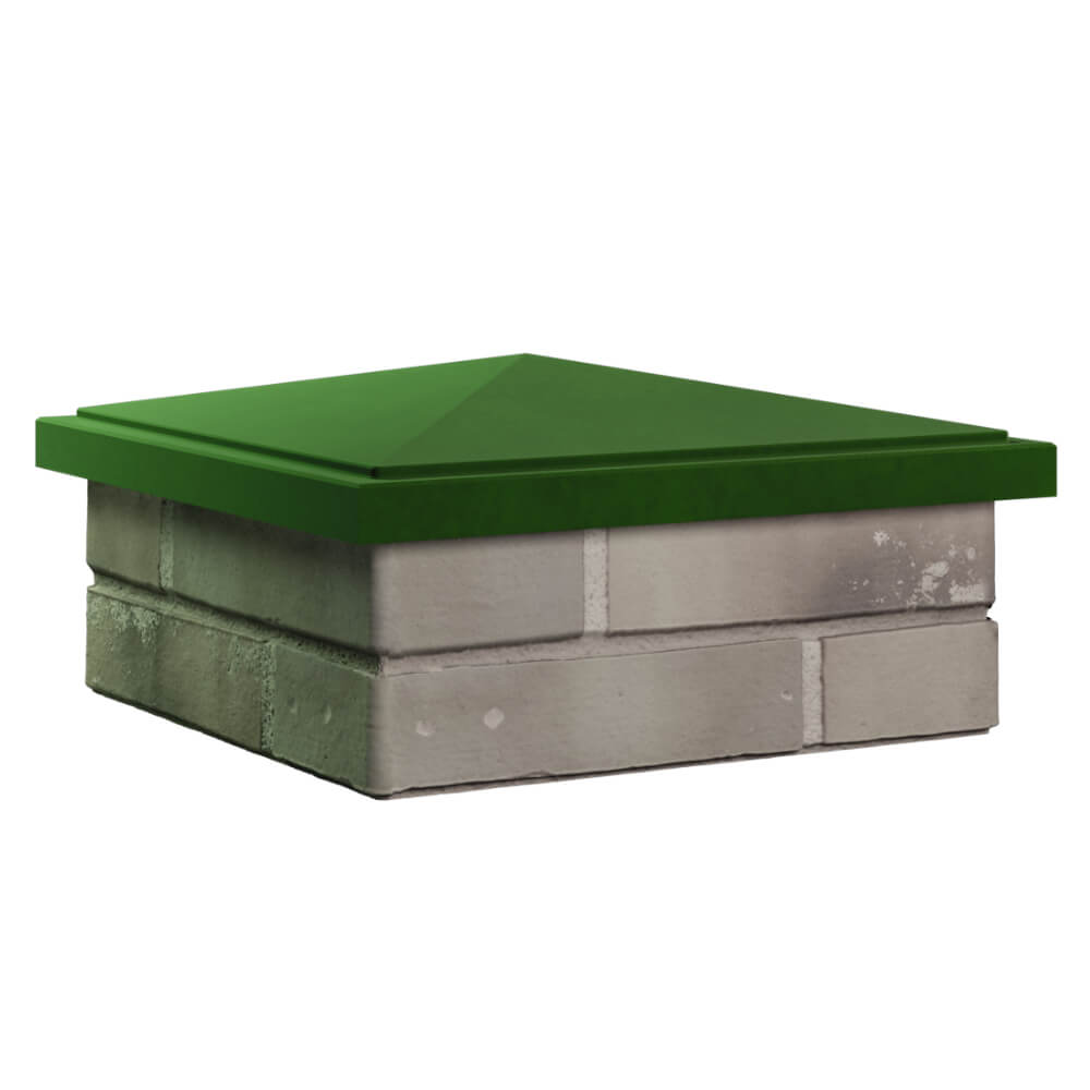 Колпак Zking БонаМоно Зеленый на столб 1.5х1.5 кирпича (385х385, 400х400мм) в Вологде фото