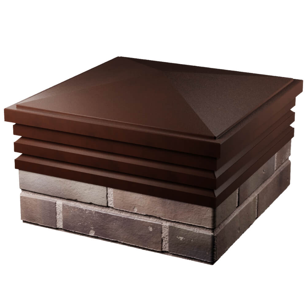 Колпак Zking Бона ХайТек Коричневый на столб 2х2 кирпича (513х513мм) в Вологде фото